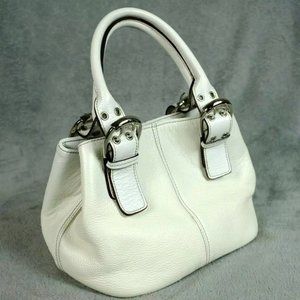 Tignanello Purse Handbag White Lined Pockets